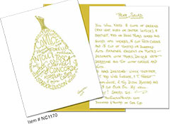 Pear Recipe Note Card